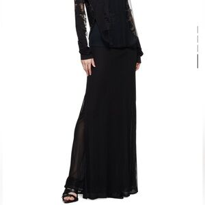 Ann Demeulemeester Black Flowing Maxi Skirt